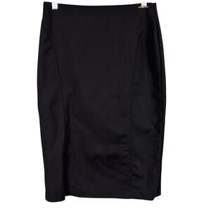 Elie Tahari Black Straight Pencil Skirt Stretch SZ 6 Cotton Spandex Officecore